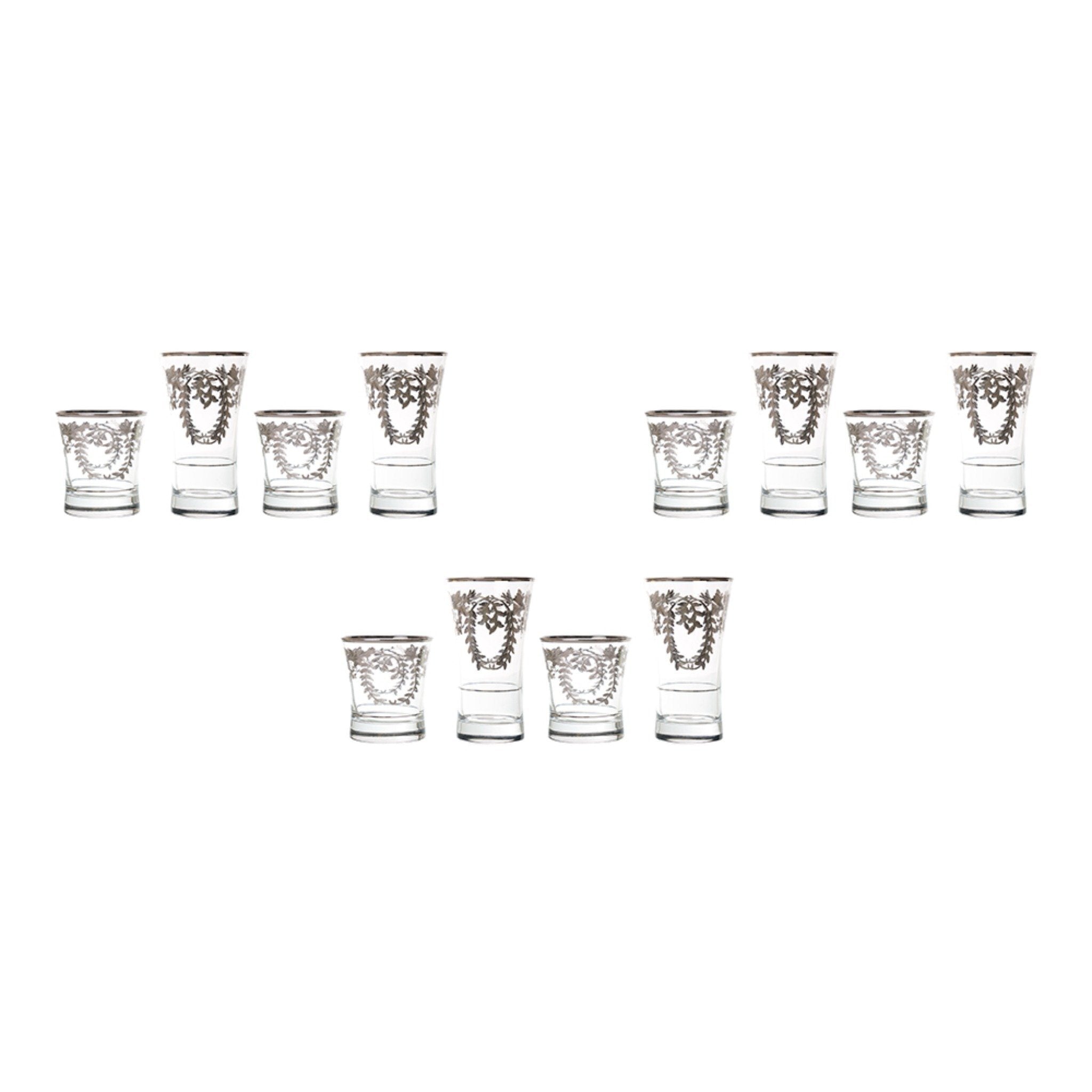 Pasabahce - Highball & Tumbler Glass Set 12 Pieces - Silver - 340ml & 250ml - 39000664