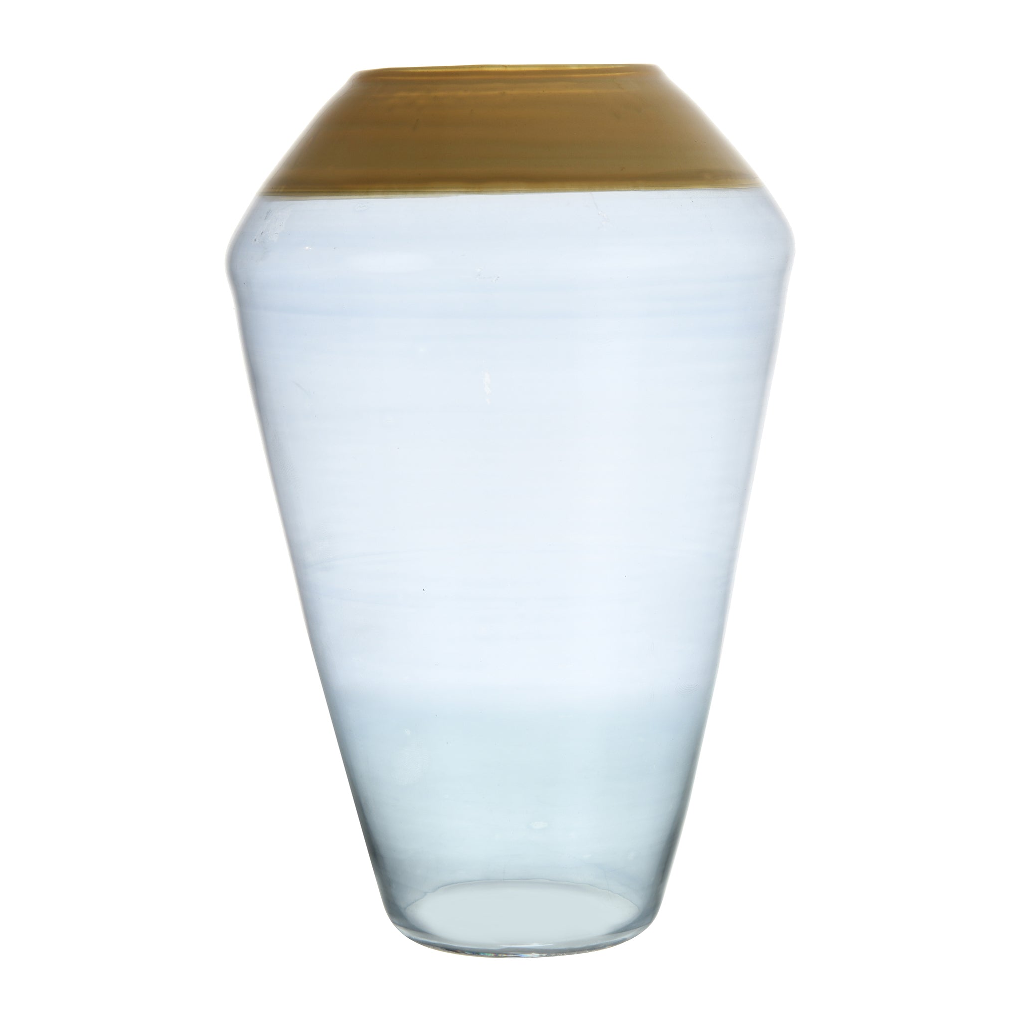 Senzo - Glass Vase - Blue & Gold - 14x22cm - 7400044