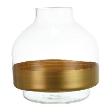 Senzo - Gold Vase - Glass - 18x19cm - 7400037