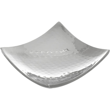 Squared Hammered Wavy Plate - Stainless Steel - 19cm - 80004009