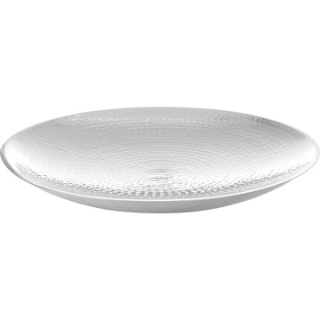 Large Round Hammered Plate - Stainless Steel - 50cm - 80004013
