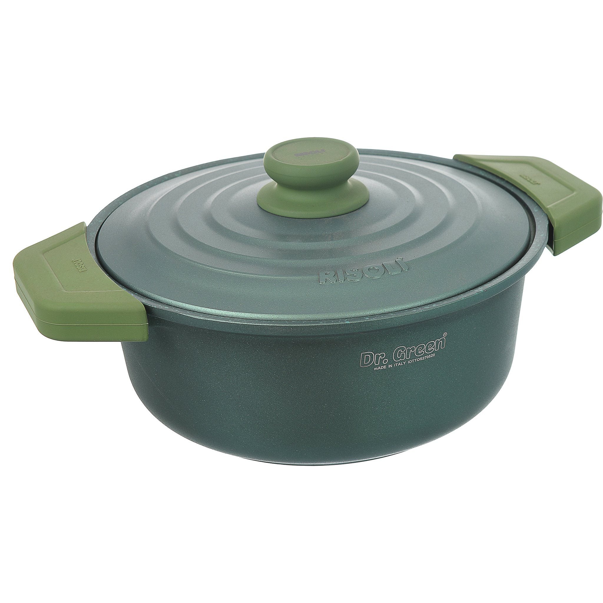 Risoli - Dr. Green Pot with Silicone Detachable Handles - Green - Die Cast Aluminum - 28cm - 44000341
