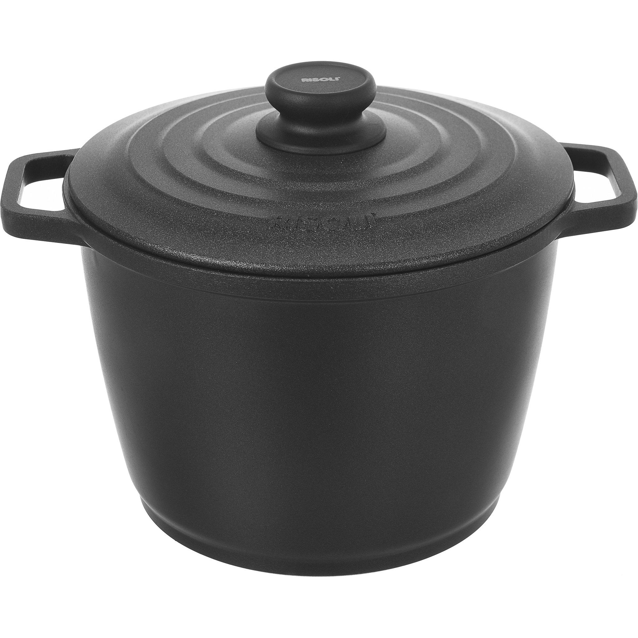 Risoli - Granito Deep Pot with Cover - Black - Die Cast Aluminum - 24cm - 44000374