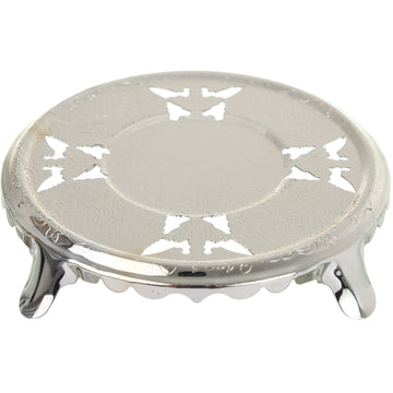 Queen Anne - Round Tea Pot Stand - Silver Plated Metal - 14cm - 26000449