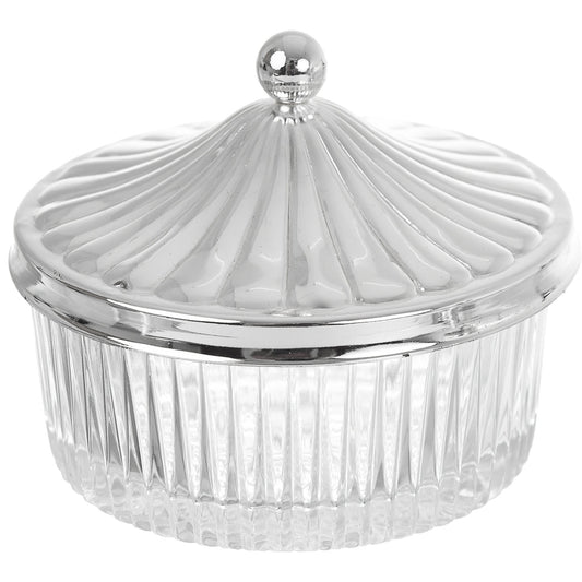 Queen Anne - Round Bowl Set with Silver Plated Stand 4 Pieces - Silver Plated Metal & Glass - 26x21cm - 26000420