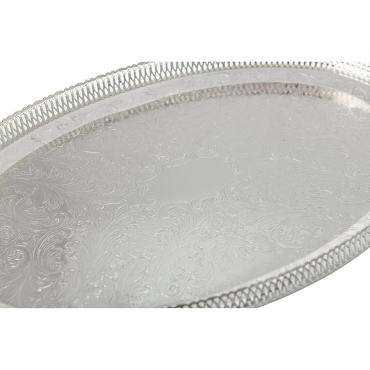 Queen Anne - Oval Tray with Handles - Silver Plated Metal - 44x22.5cm - 26000225