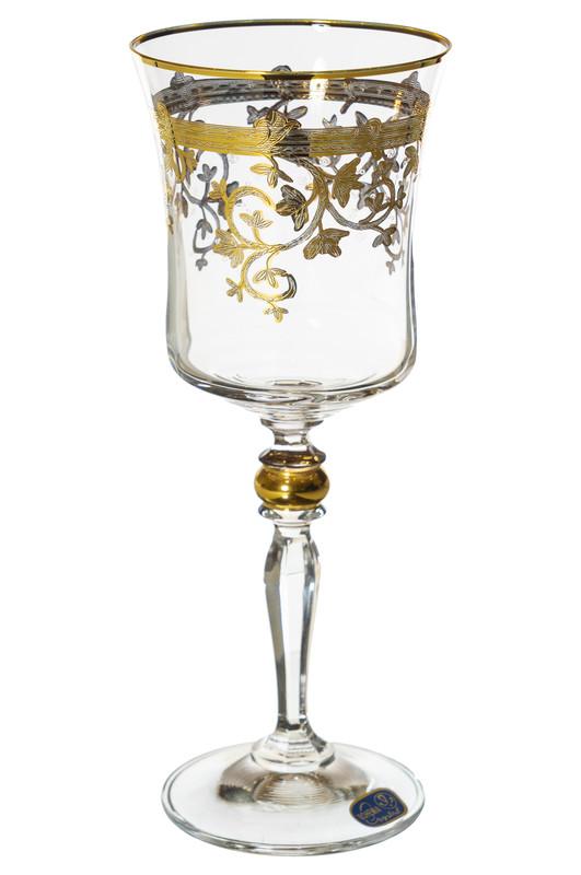 Bohemia Crystal Glass Set Of 6 Pieces - 39000617 - 250 ml - Gold 