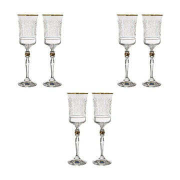Bohemia Crystal - Goblet Glass Set 6 Pieces - Silver - 220ml - 39000610