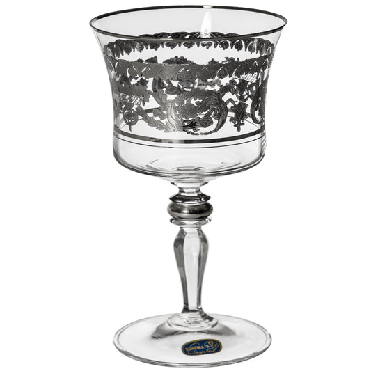 Bohemia Crystal - Goblet Glass Set 6 Pieces - Silver - 220ml - 39000704
