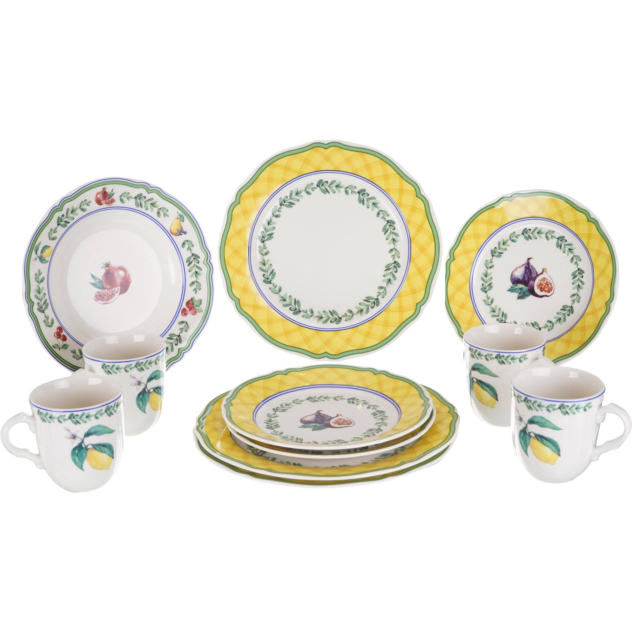 Falkenporzellan - Daily Use Dinner Set 24 Pieces - Yellow - Porcelain - 1300072