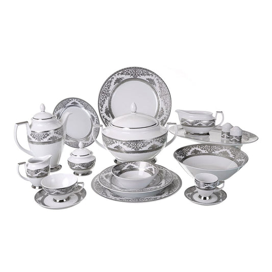 Falkenporzellan - Dinner Set 112 Pieces - Porcelain - Silver - 1300016