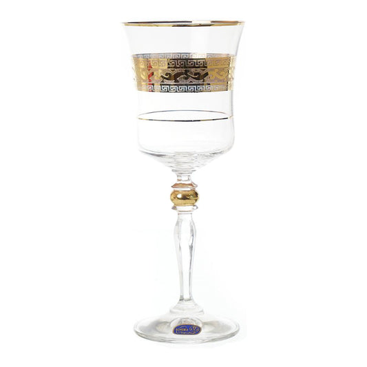 Bohemia Crystal - Goblet Glass Set 6 Pieces - Gold - 220ml - 39000642