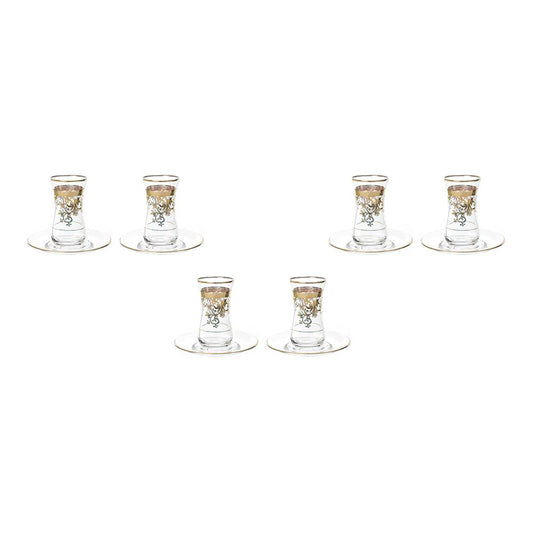 Pasabahce - Istikana Tea Set 6 Pieces - Gold - 100ml - 39000700