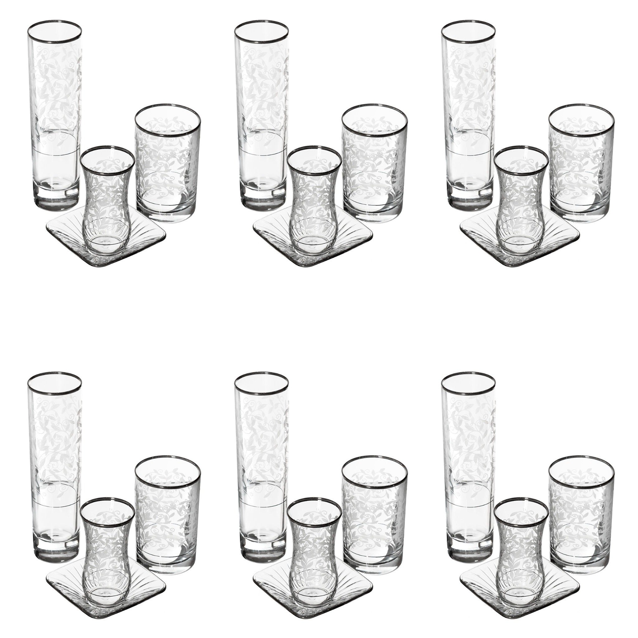 Pasabahce - Glass Set 24 Pieces - Silver - 39000708