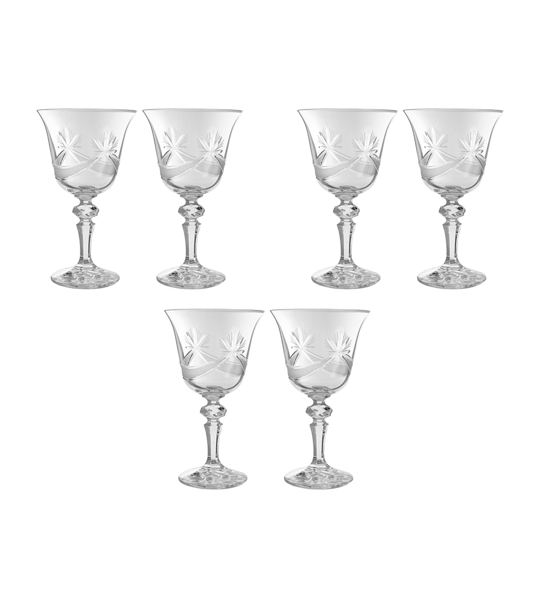 Bohemia Crystal - Goblet Glass Set 6 Pieces - 220ml - 2700010193