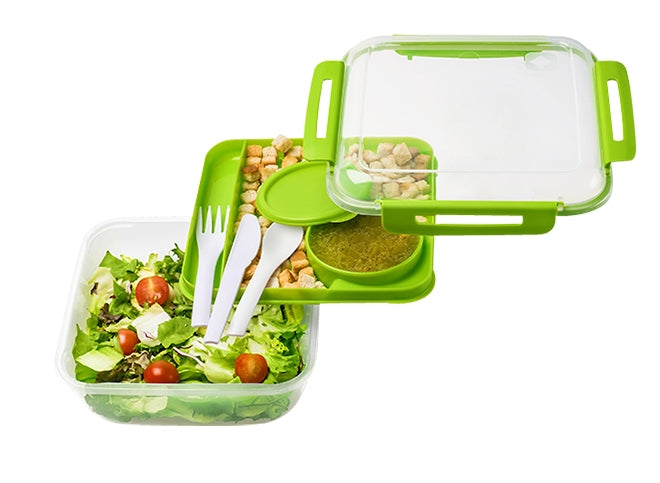 Rotho - Memory B3 Salad Box - Green - Plastic - 1.7 Lit - 52000301