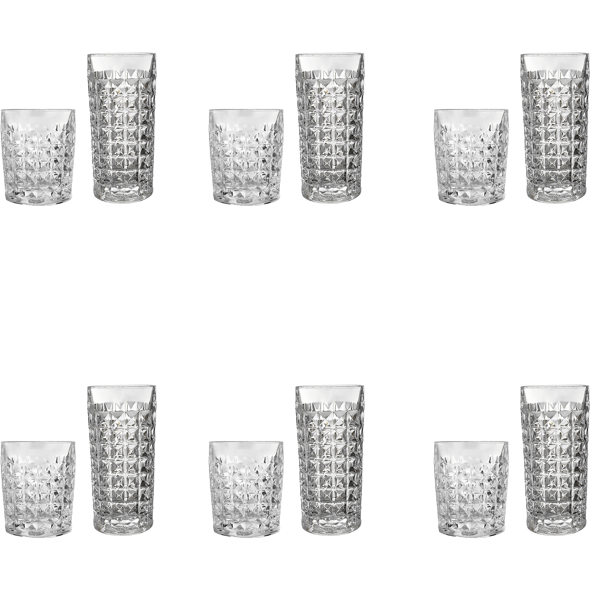 Highball & Tumbler Glass Set 12 Pieces - Glass - Made in China - 260&230ml