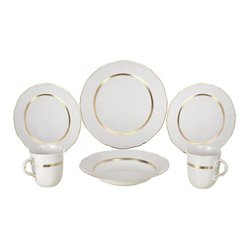 Falkenporzellan - Daily Use Dinner Set 24 Pieces - Gold - Porcelain - 1300084