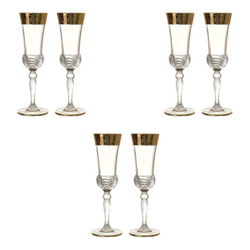 RCR Italy - Flute Glass Set 6 Pieces - Gold - 180ml - 380003047