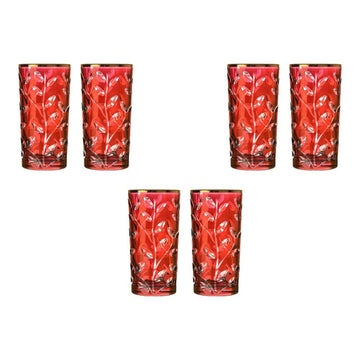 RCR Italy - Highball Glass Set 6 Pieces - Red & Gold - 360ml - 380003080