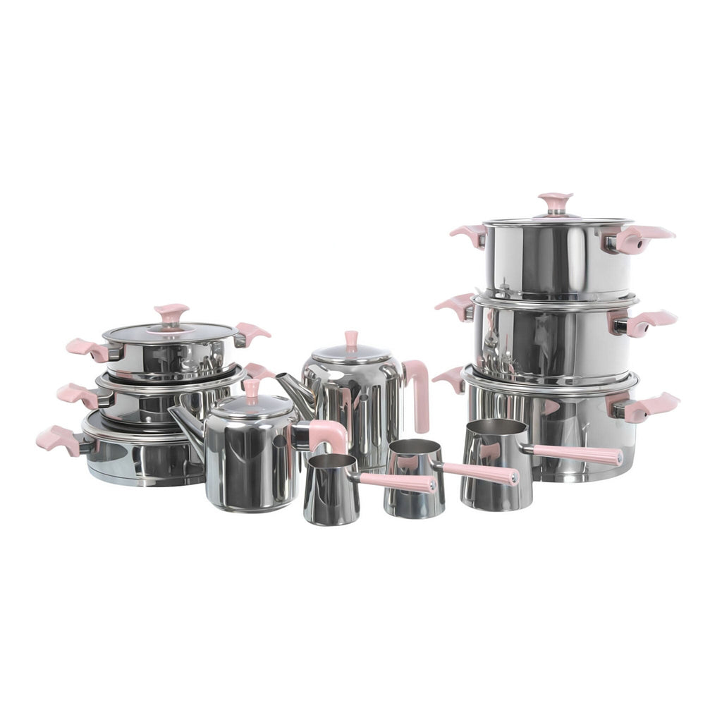 Ar Yildiz - Cookware Set 20 Pieces - Pink - 440008011